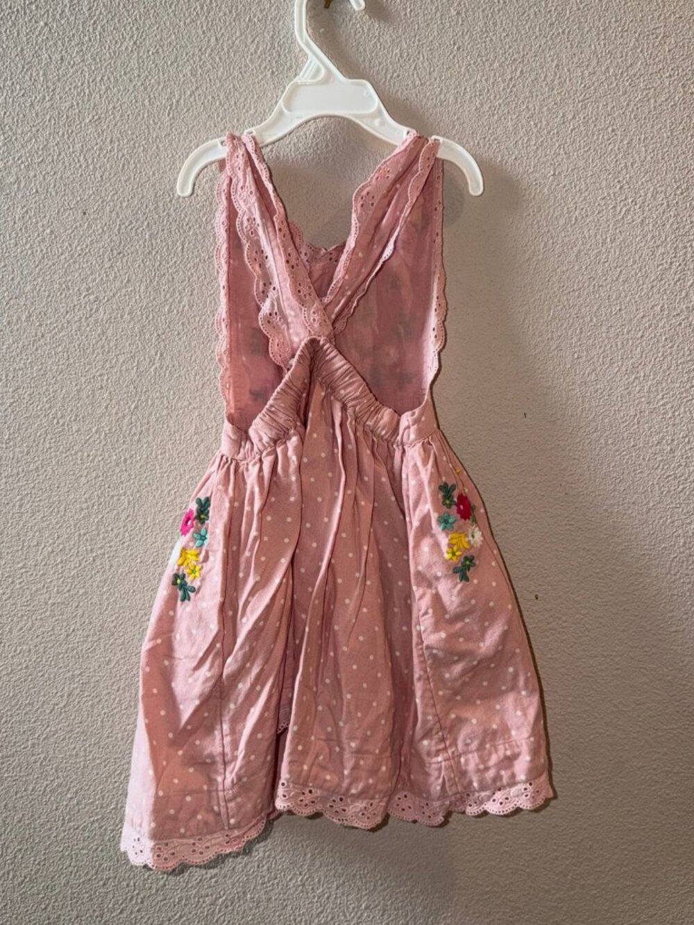 Boden Pink Embroidered Cotton Dress 2-3Y - Picture 6 of 7
